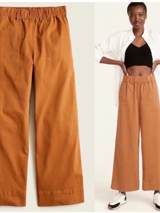 J. Crew Pants - J.Crew high-rise, Pull-on Wide-leg Chino Pants xs